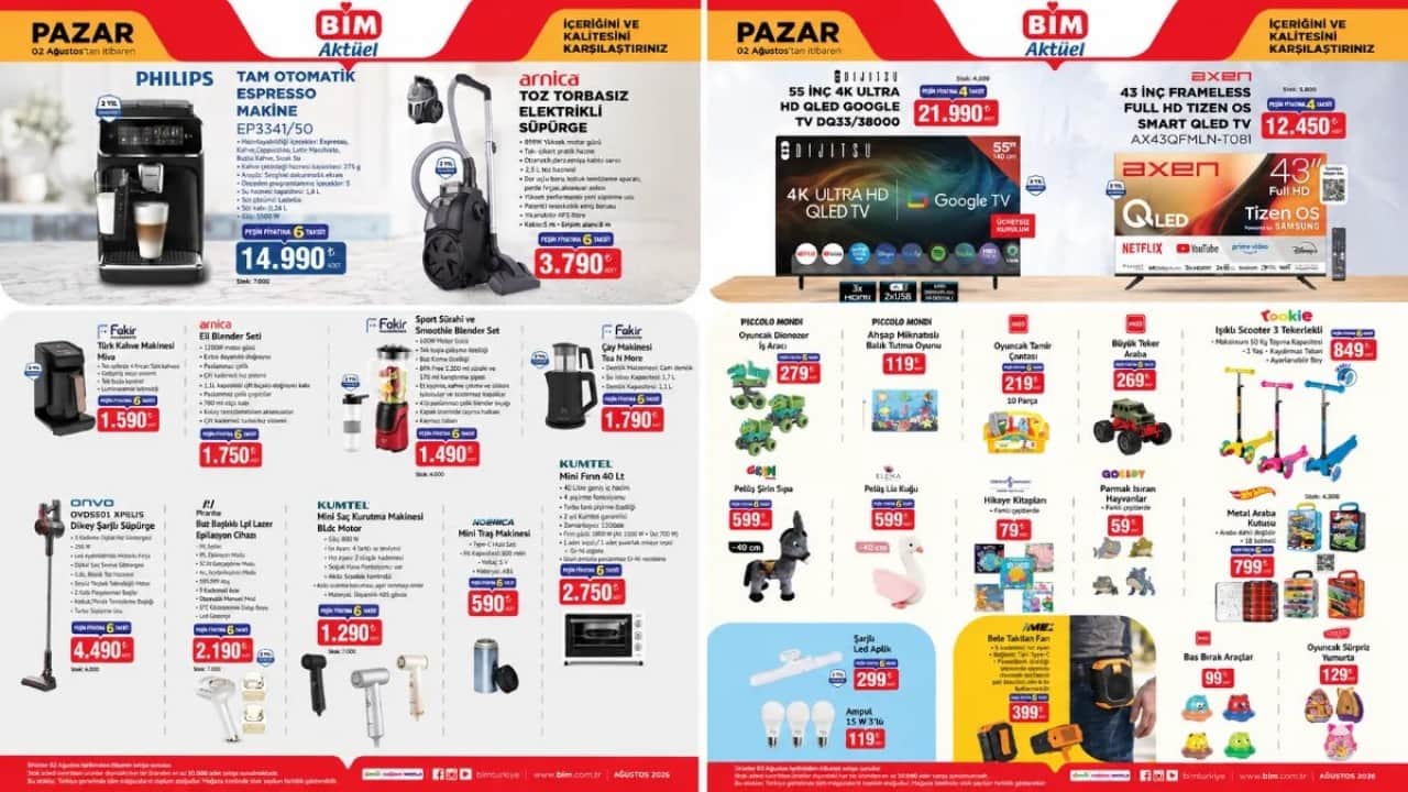 Foto - BİM’de 2 Ağustos fırsatları! Televizyon, kahve makinesi ve dahası...