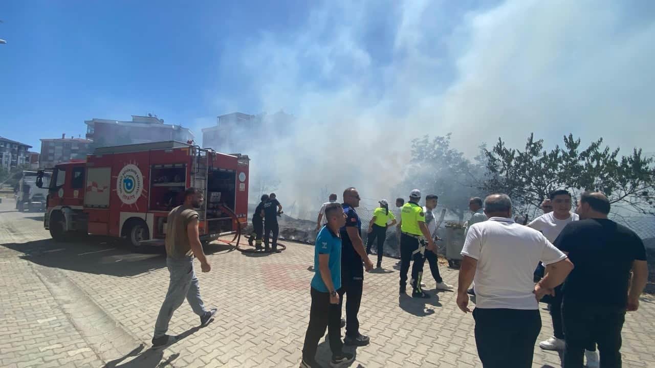 Çorlu'da ot yangını dehşeti! Alevlere teslim olan tır ve otomobiller küle döndü!