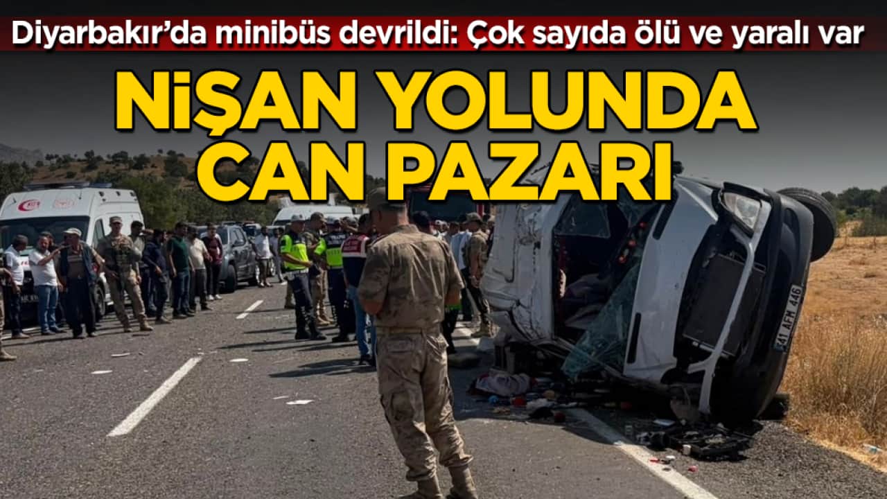 Diyarbakır’da minibüs devrildi, nişan yolunda can pazarı yaşandı: Çok sayıda ölü ve yaralı var