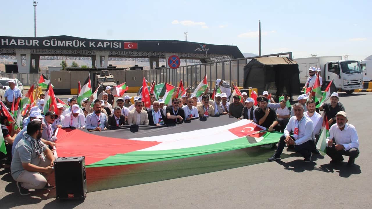 Foto - Habur Sınır Kapısı’nda Filistin Konvoyu için çağrı: Kapıları derhal açın!