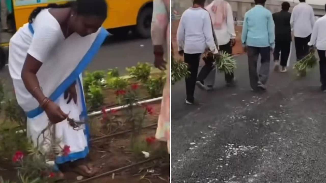 Foto - Milyarlık havalimanı açılışında halkın yaptığı pes dedirtti! Çiçekleri kökünden söküp evlerine götürdüler