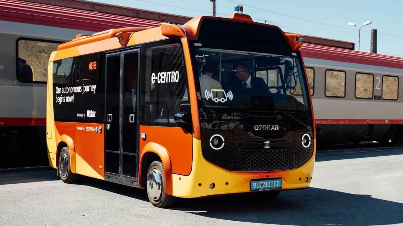 Foto - Otokar'ın sürücüsüz elektrikli otobüsü Avusturya yollarında