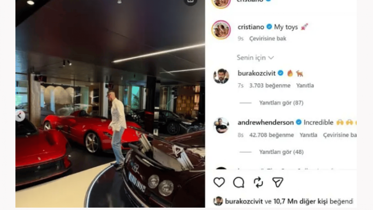 Foto - Ronaldo garajının kapılarını ilk kez açtı! Görenler küçük dilini yuttu!