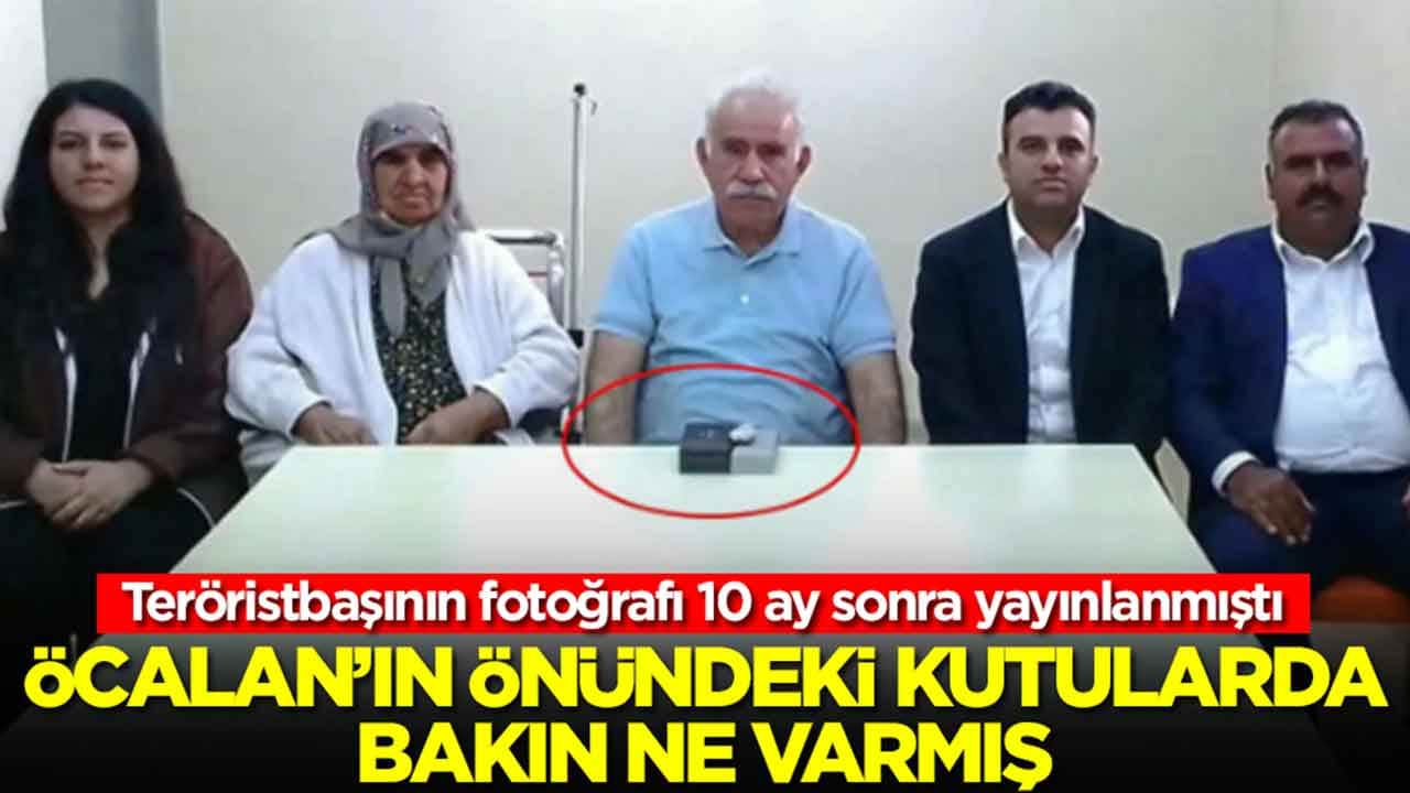 Teröristbaşının fotoğrafı 10 ay sonra yayınlanmıştı: Öcalan'ın önündeki kutularda bakın ne varmış