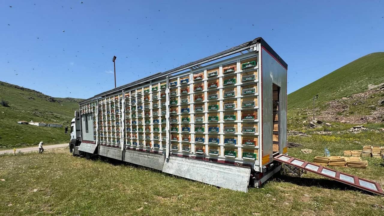 Foto - TIR dorsesini 8 katlı bal tesisine çevirdi! 340 kovandan 7 ton bal üretecek