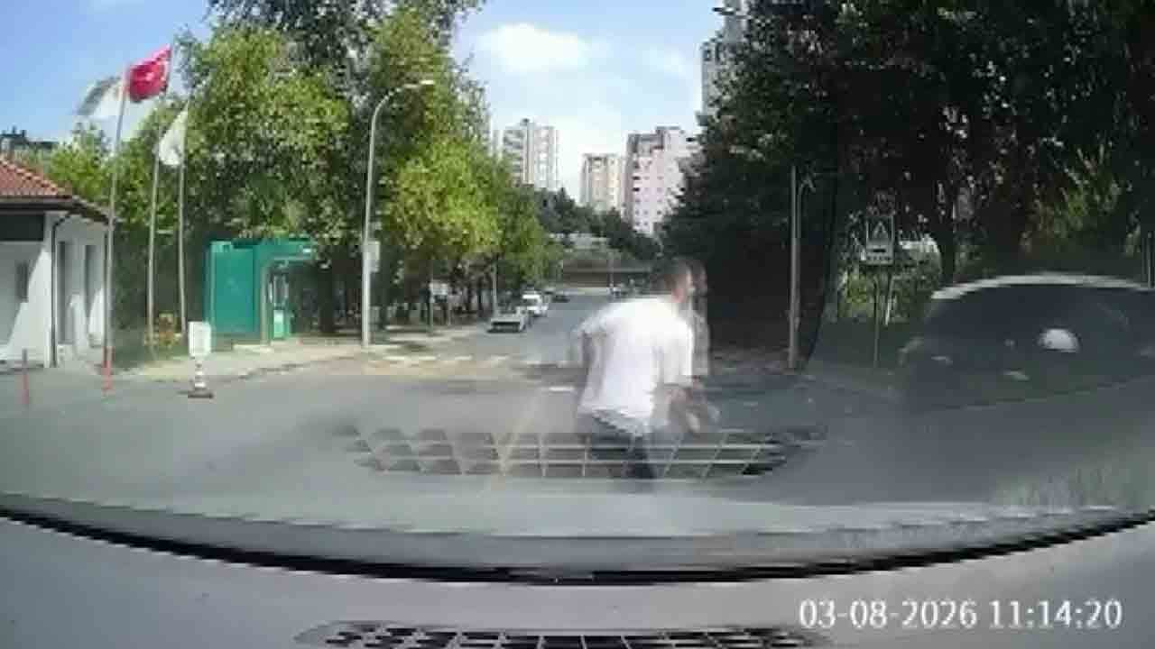 Yokuş aşağı kayan aracı son anda durdurdu: Dikkatli sürücü bir faciayı önledi
