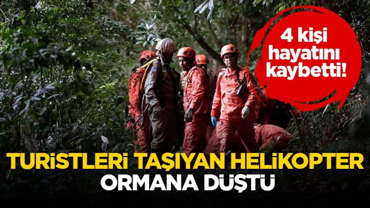 4 kişi hayatını kaybetti! Turistleri taşıyan helikopter ormana düştü