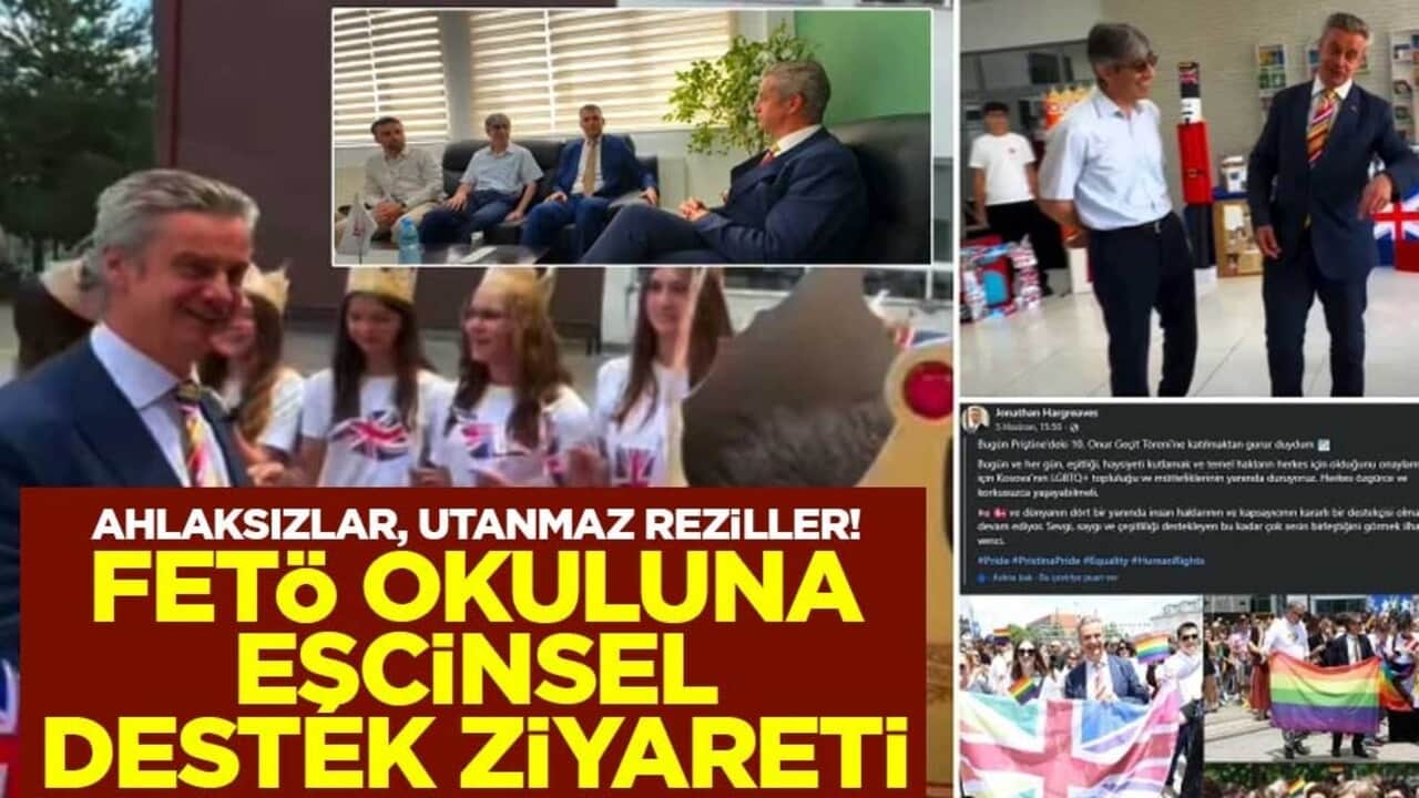 Ahlaksızlar, utanmaz reziller! FETÖ okuluna eşcinsel destek ziyareti