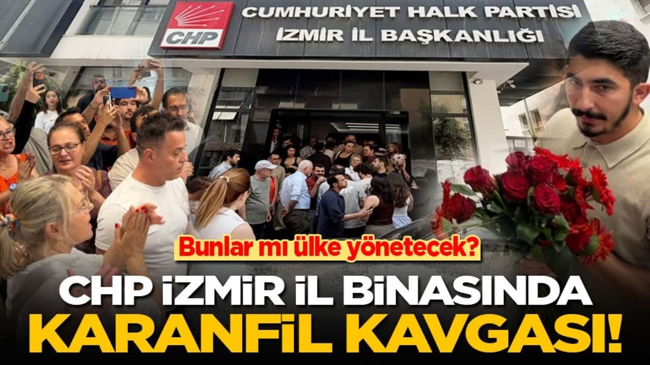 Bunlar mı ülke yönetecek? CHP İzmir İl Binasında karanfil kavgası: Yaka paça dışarı atıldı