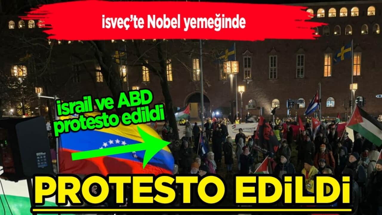 ABD ve İsrail protesto edildi! İsveç’te Nobel yemek sırasında:  İsrail'e Gazze'de katliama son ver çağrısı...