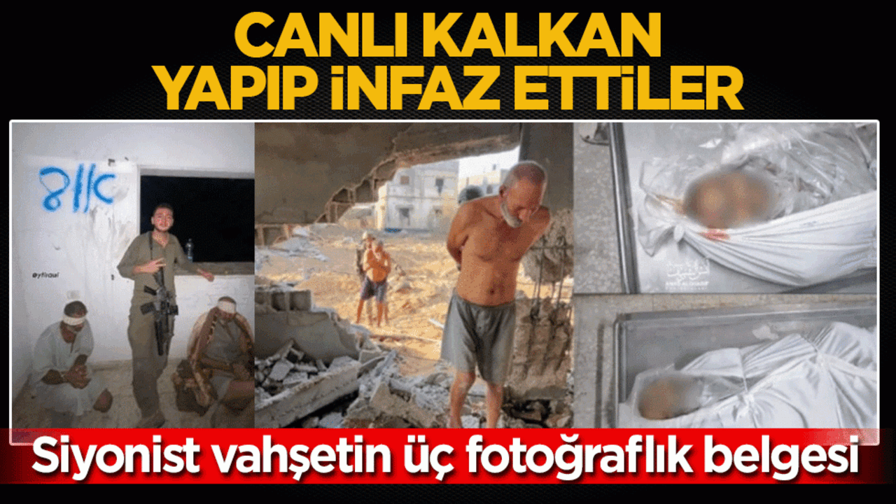Siyonist vahşetin üç fotoğraflık belgesi: Canlı kalkan yapıp infaz ettiler!