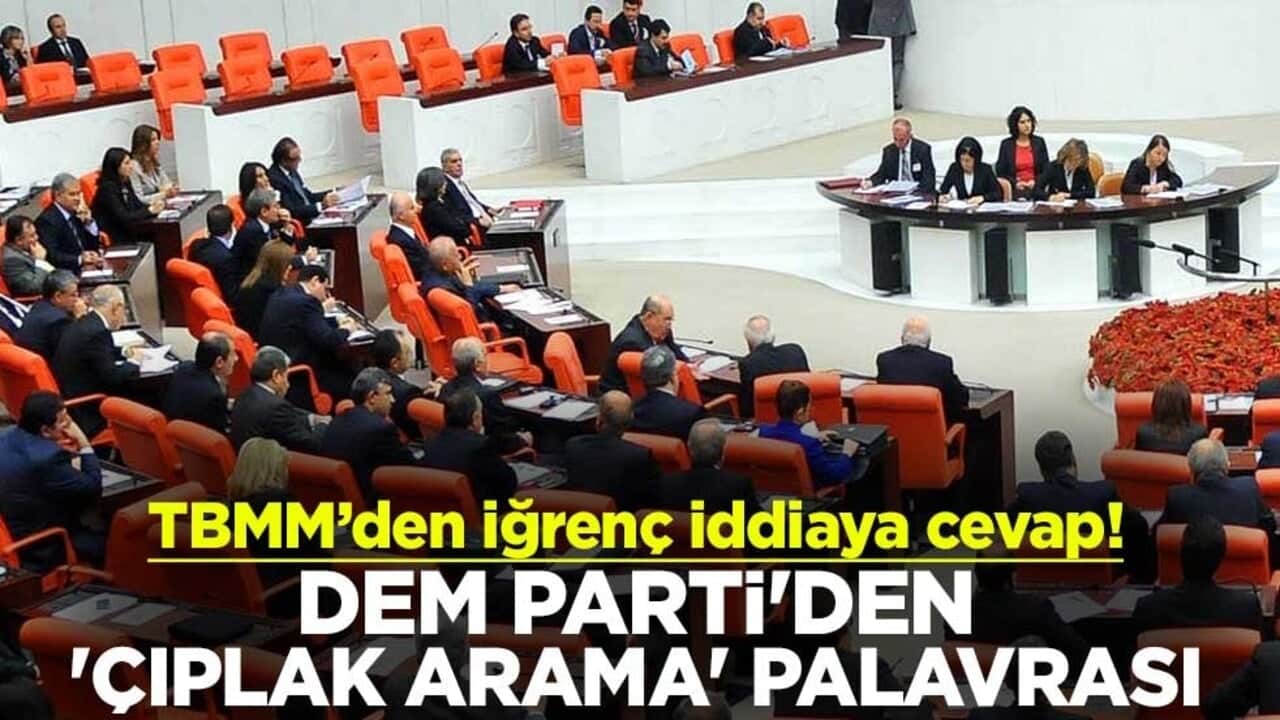 TBMM’den iğrenç iddiaya cevap! DEM Parti'den 'çıplak arama' palavrası