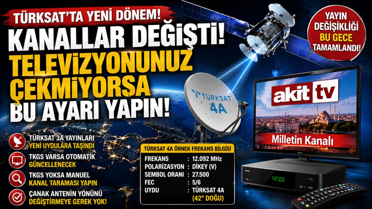 Türksat'ta yeni dönem başladı! Kanallar değişti: Televizyonunuz çekmiyorsa bu ayarı yapın