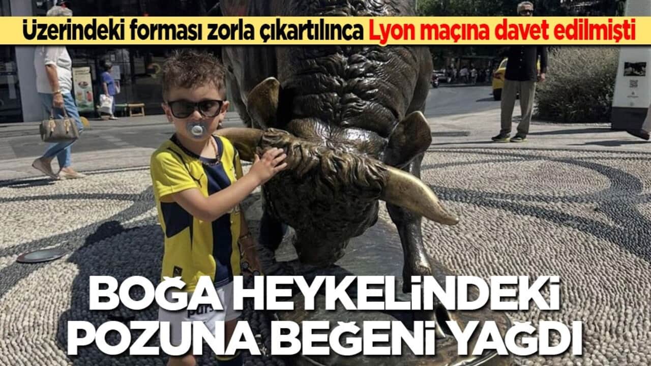 Üzerindeki forması zorla çıkartılınca Lyon maçına davet edilmişti: Boğa heykelindeki pozuna beğeni yağdı