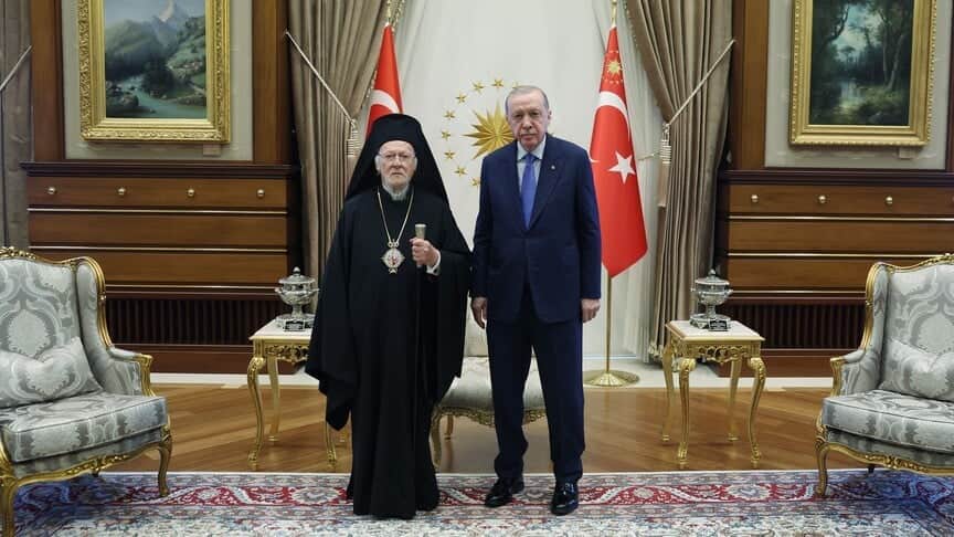 Başkan Erdoğan, Fener Rum Patriği Bartholomeos'u kabul etti