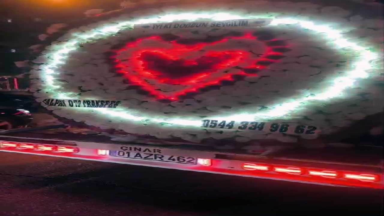 Çekiciyle doğum günü sürprizine 11 bin lira ceza; Araç 15 gün trafikten men edildi