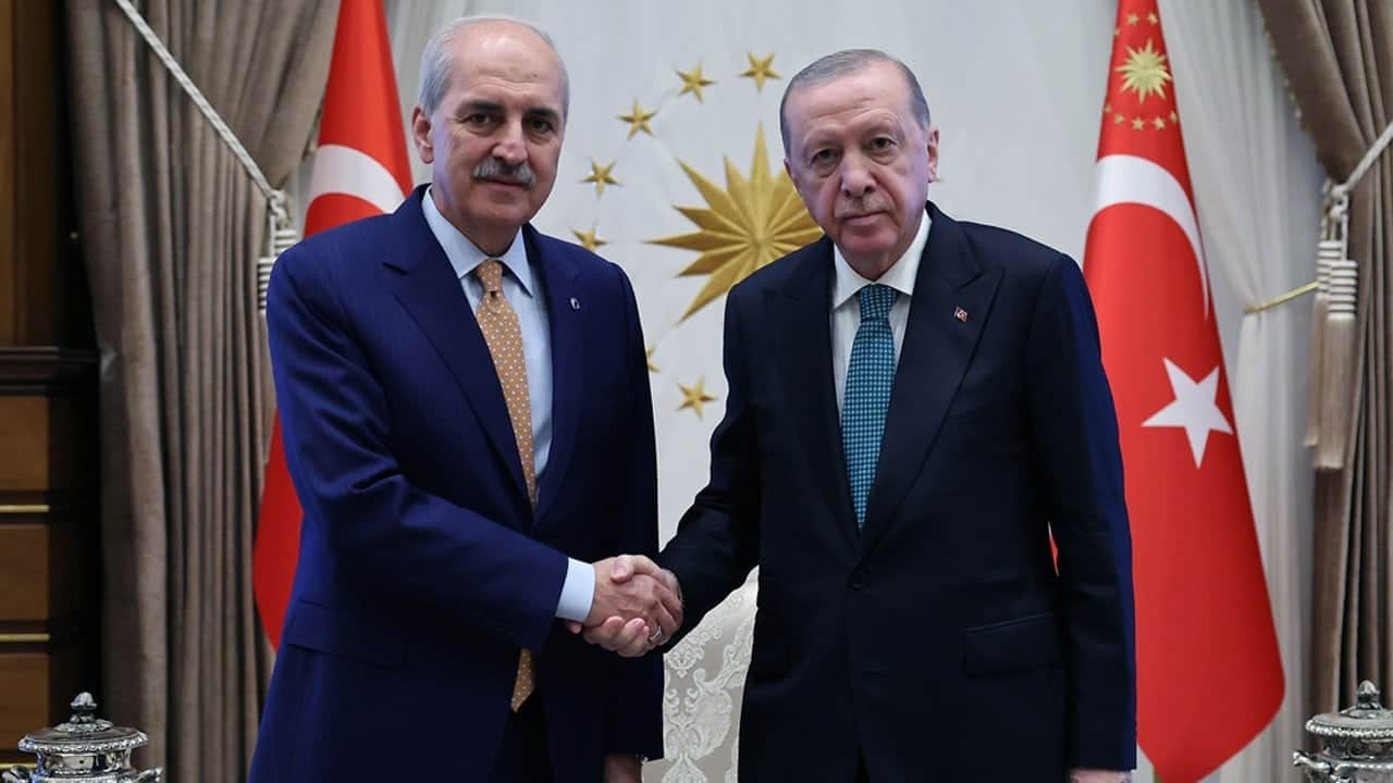 Cumhurbaşkanı Erdoğan, TBMM Başkanı Kurtulmuş'u kabul etti