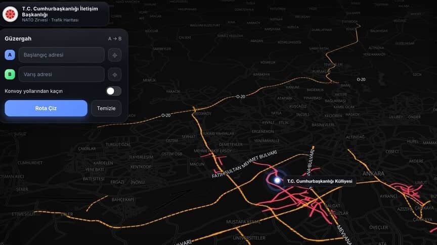 İletişim Başkanlığı hazırlamıştı! NATO Zirvesi trafik haritasına yoğun ilgi