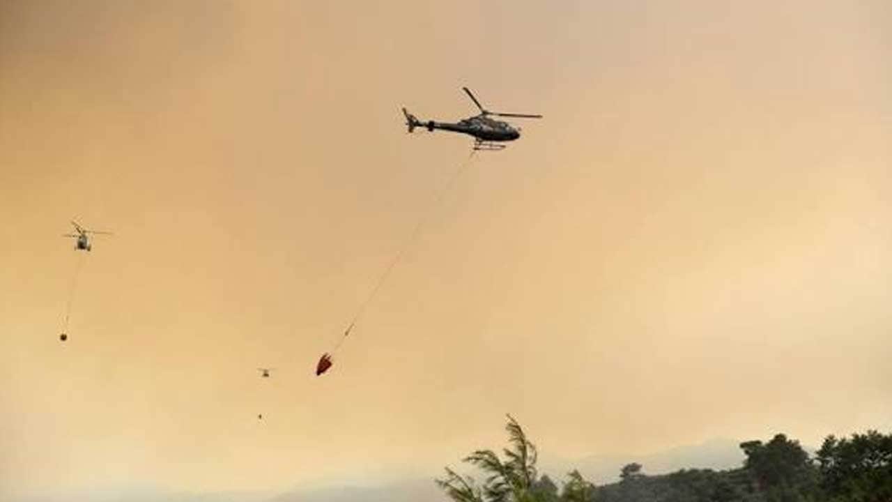Marmaris'ten kötü haber! 16 helikopter ve 7 uçak havalandı