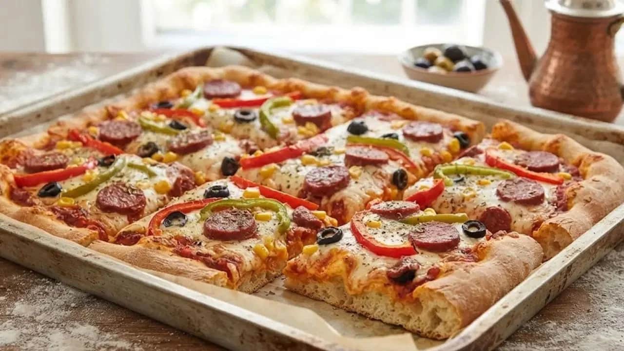 MasterChef'te yarışmacılar bol malzemeli yemekle gönülleri fethetti: Aile boyu tepsi pizza (Hamuru Efsane)
