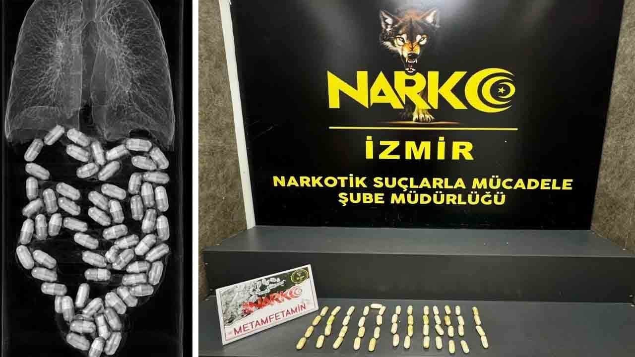 Midesinde 50 kapsül taşıyan yabancı kurye havalimanında enselendi.