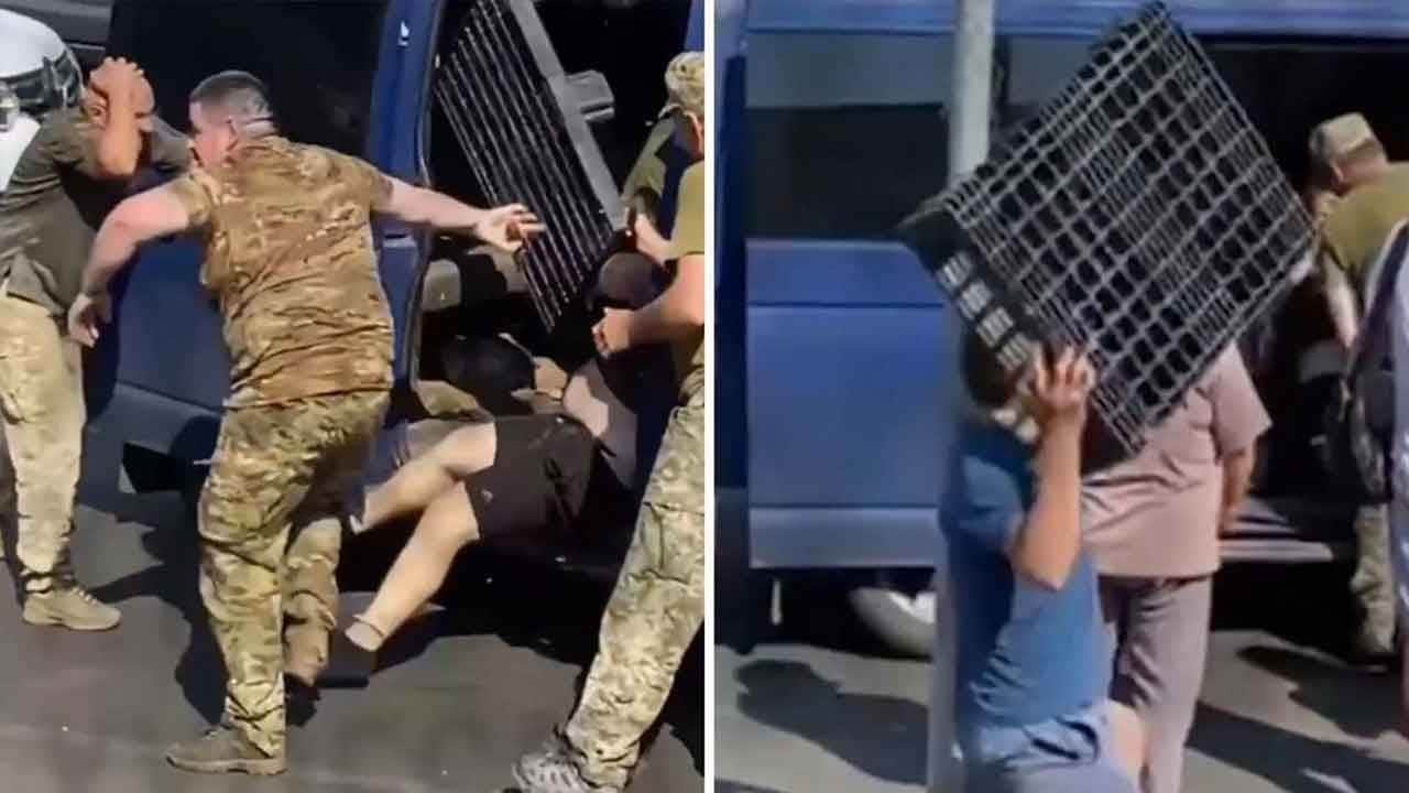 Odessa'da sokaklar karıştı! Askerlik görevlilerine meydan dayağı atıp kaçtılar!