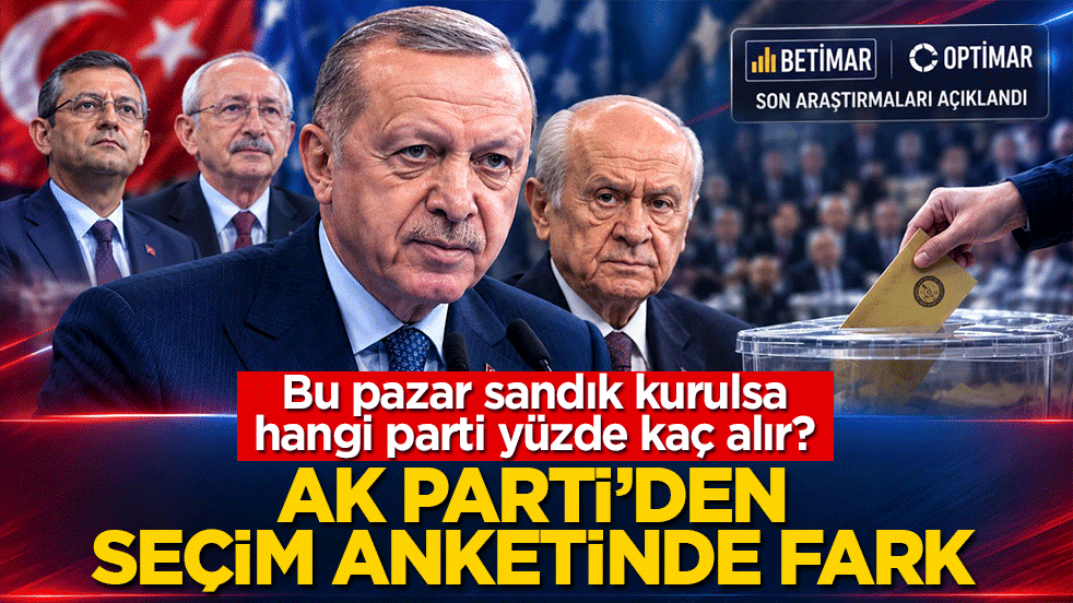 AK Parti’den seçim anketinde fark: Bu pazar sandık kurulsa hangi parti yüzde kaç alır?