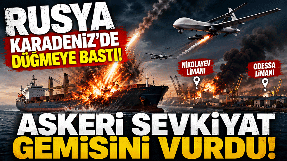 Rusya Karadeniz'de düğmeye bastı! Ukrayna'nın askeri sevkiyat gemisini vurdu