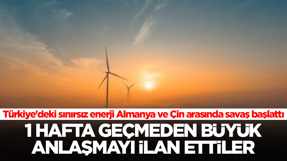 Türkiye'deki sınırsız enerji Almanya ve Çin arasında savaş başlattı: 1 hafta geçmeden anlaşmayı ilan ettiler