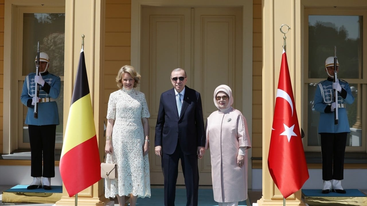 Foto - 14 yıl sonra tarihi ziyaret! Cumhurbaşkanı Erdoğan, Belçika Kraliçesi Mathilde'yi kabul etti