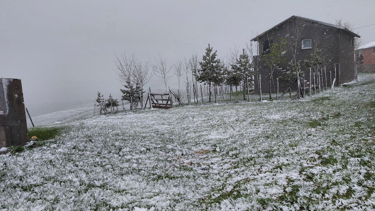 Foto - 1450 rakımlı Başçiftlik beyaza büründü! Hazirana iki kala kış geri döndü