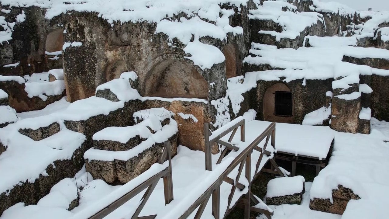 Foto - 2 bin yıllık miras! Perre Antik Kenti’nde kış masalı!