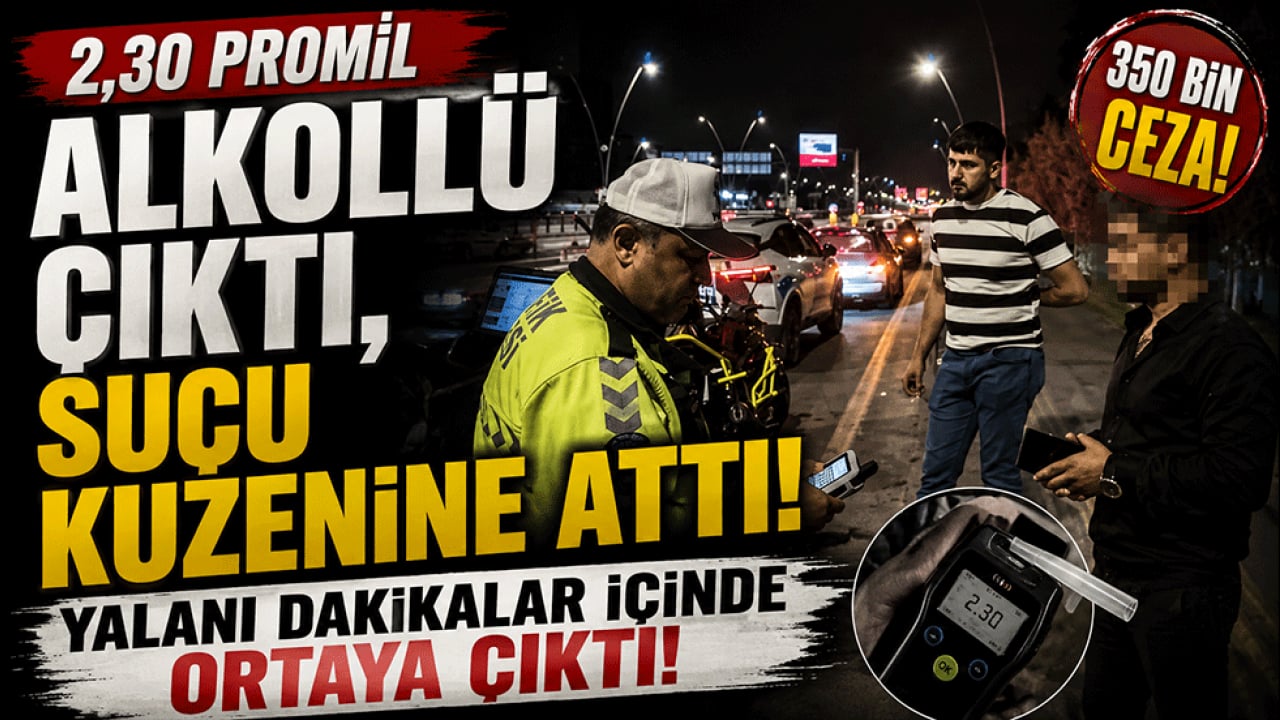 2,30 promil alkollü çıktı, suçu kuzenine attı! Yalanı dakikalar içinde ortaya çıktı
