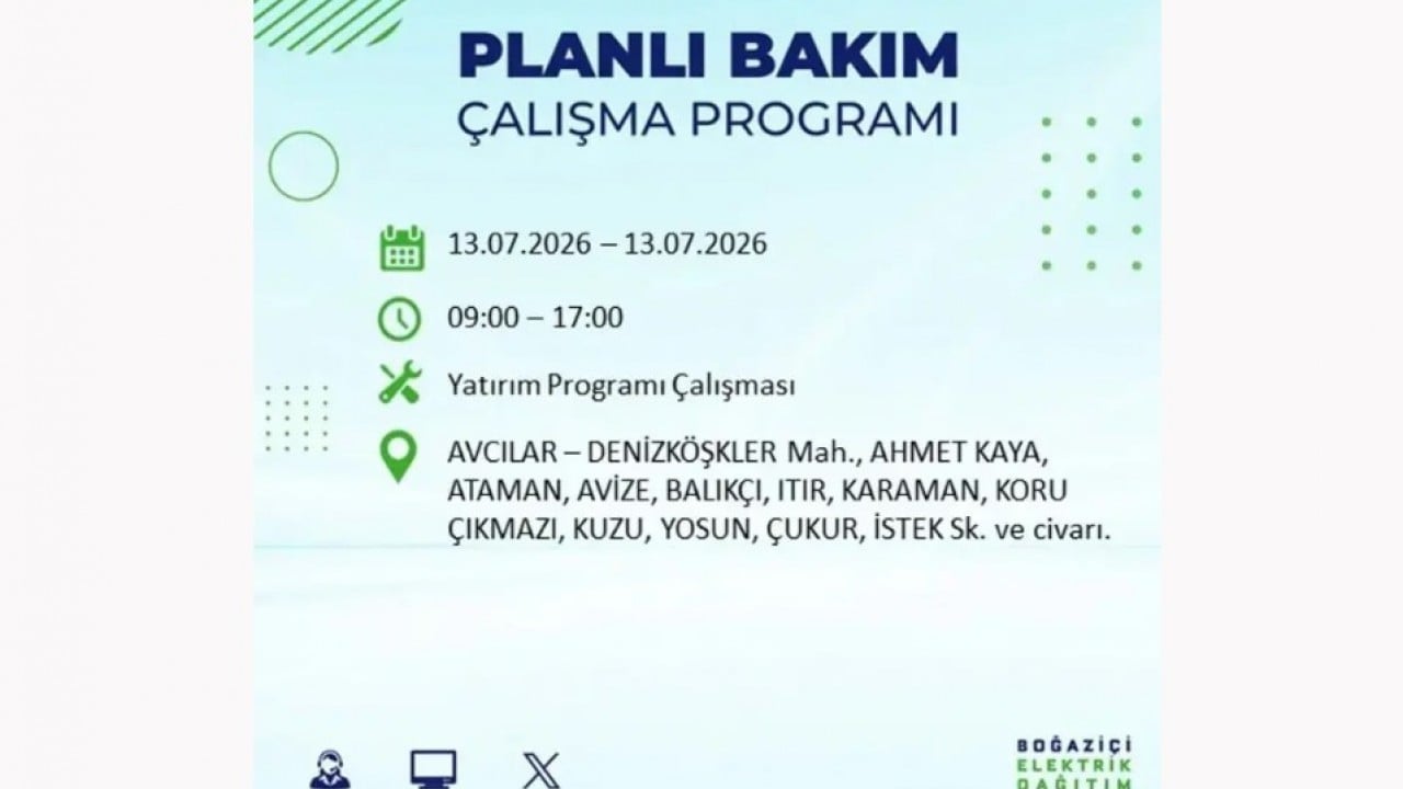 Foto - 25 ilçeye enerji verilemeyecek! İstanbul'da elektrik kesintisi