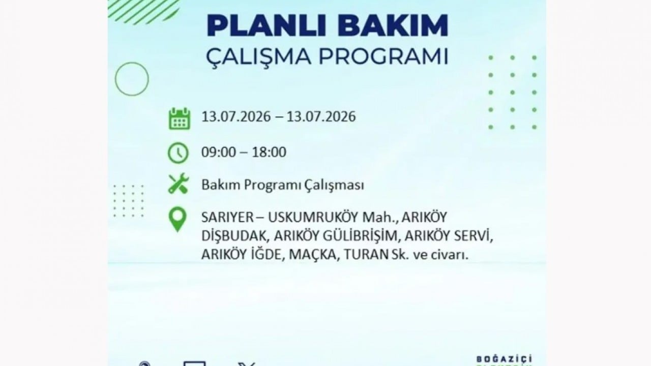 Foto - 25 ilçeye enerji verilemeyecek! İstanbul'da elektrik kesintisi