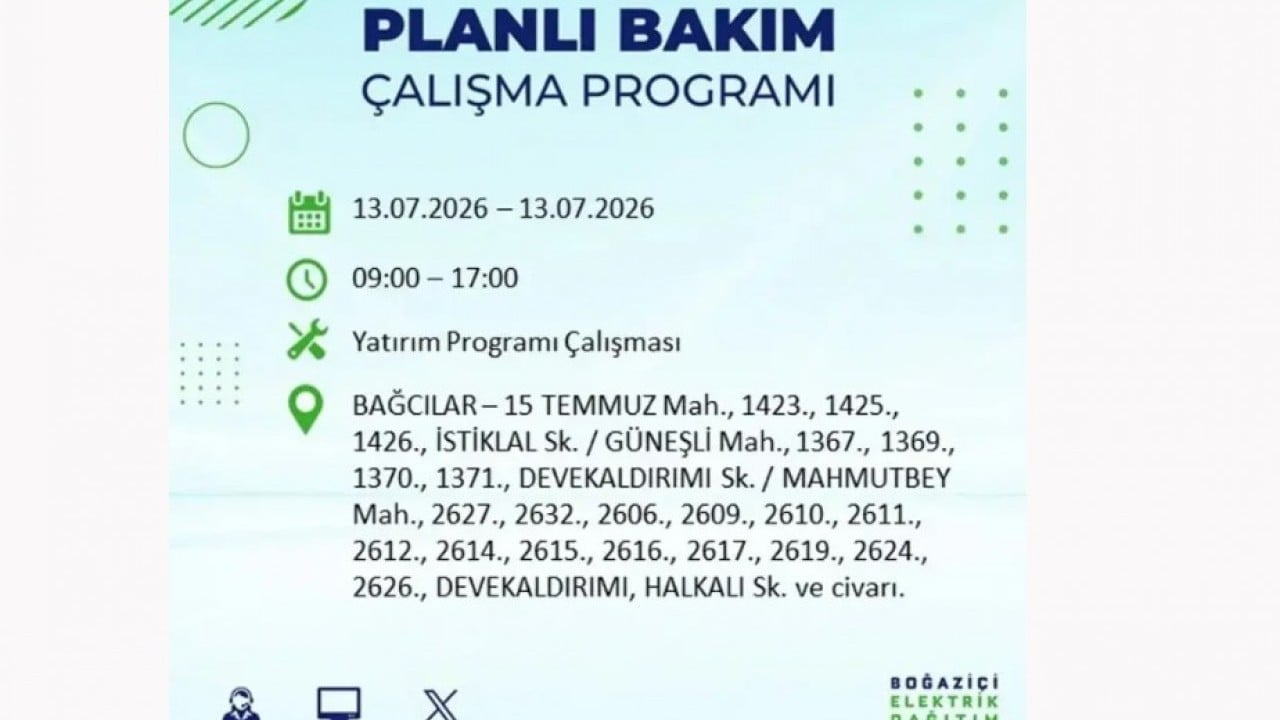 Foto - 25 ilçeye enerji verilemeyecek! İstanbul'da elektrik kesintisi