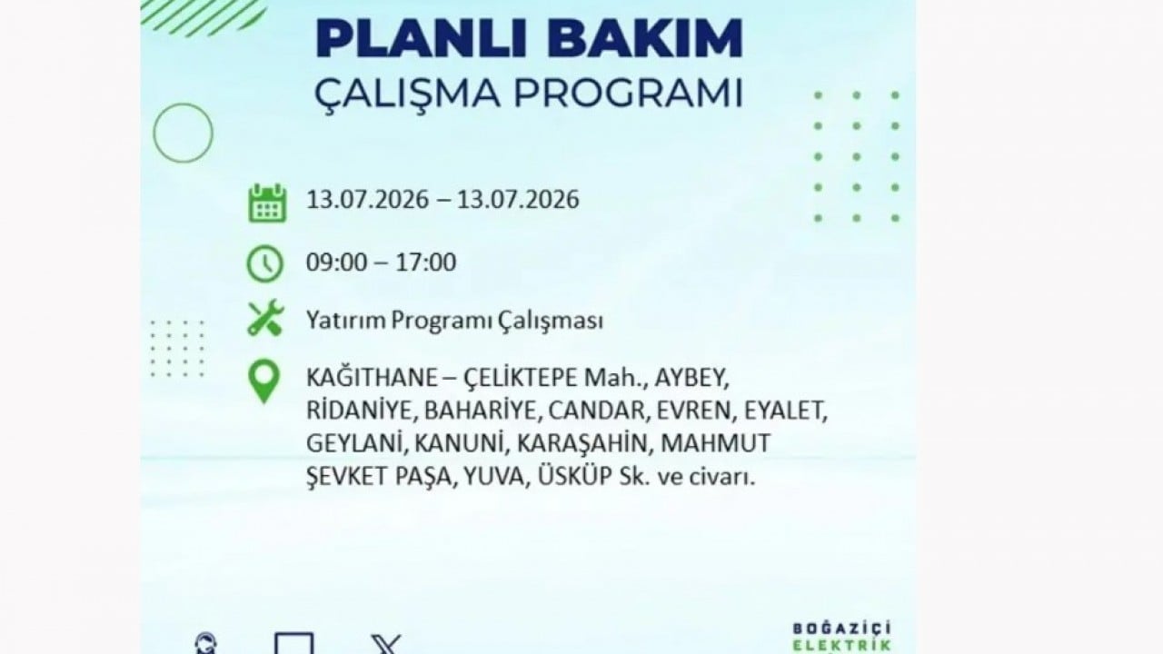 Foto - 25 ilçeye enerji verilemeyecek! İstanbul'da elektrik kesintisi