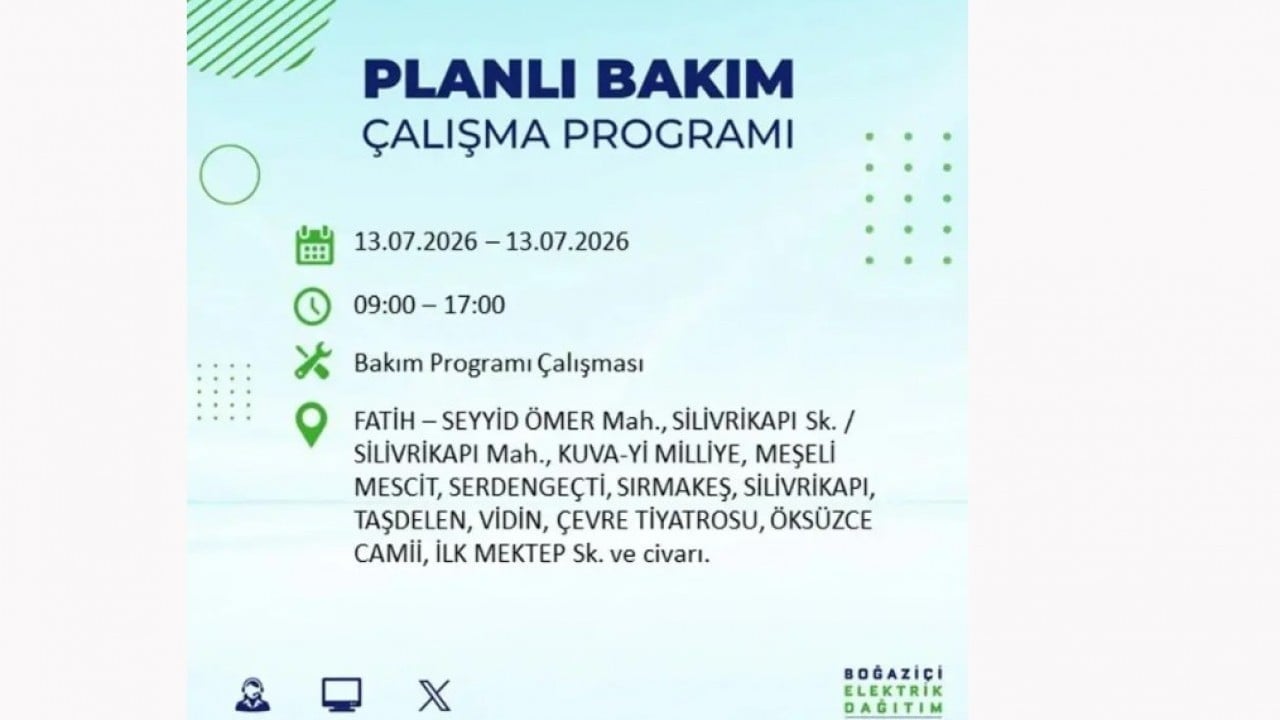 Foto - 25 ilçeye enerji verilemeyecek! İstanbul'da elektrik kesintisi