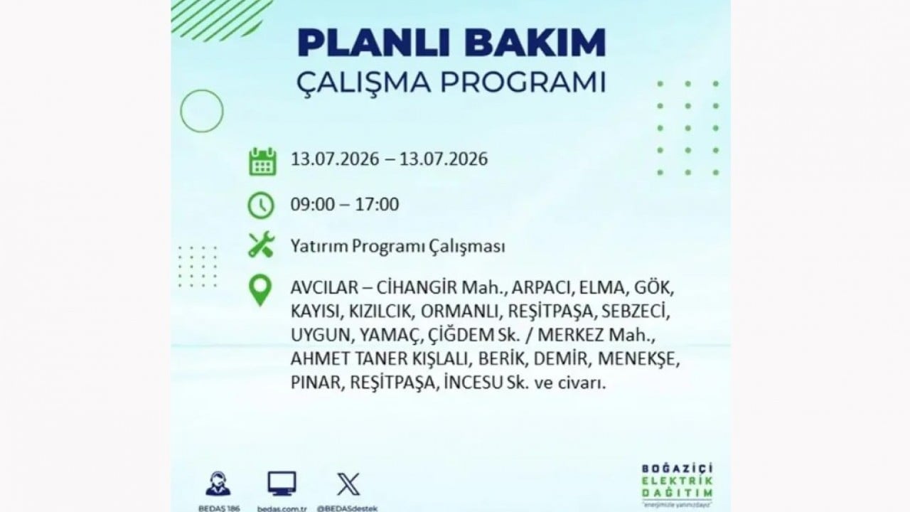 Foto - 25 ilçeye enerji verilemeyecek! İstanbul'da elektrik kesintisi