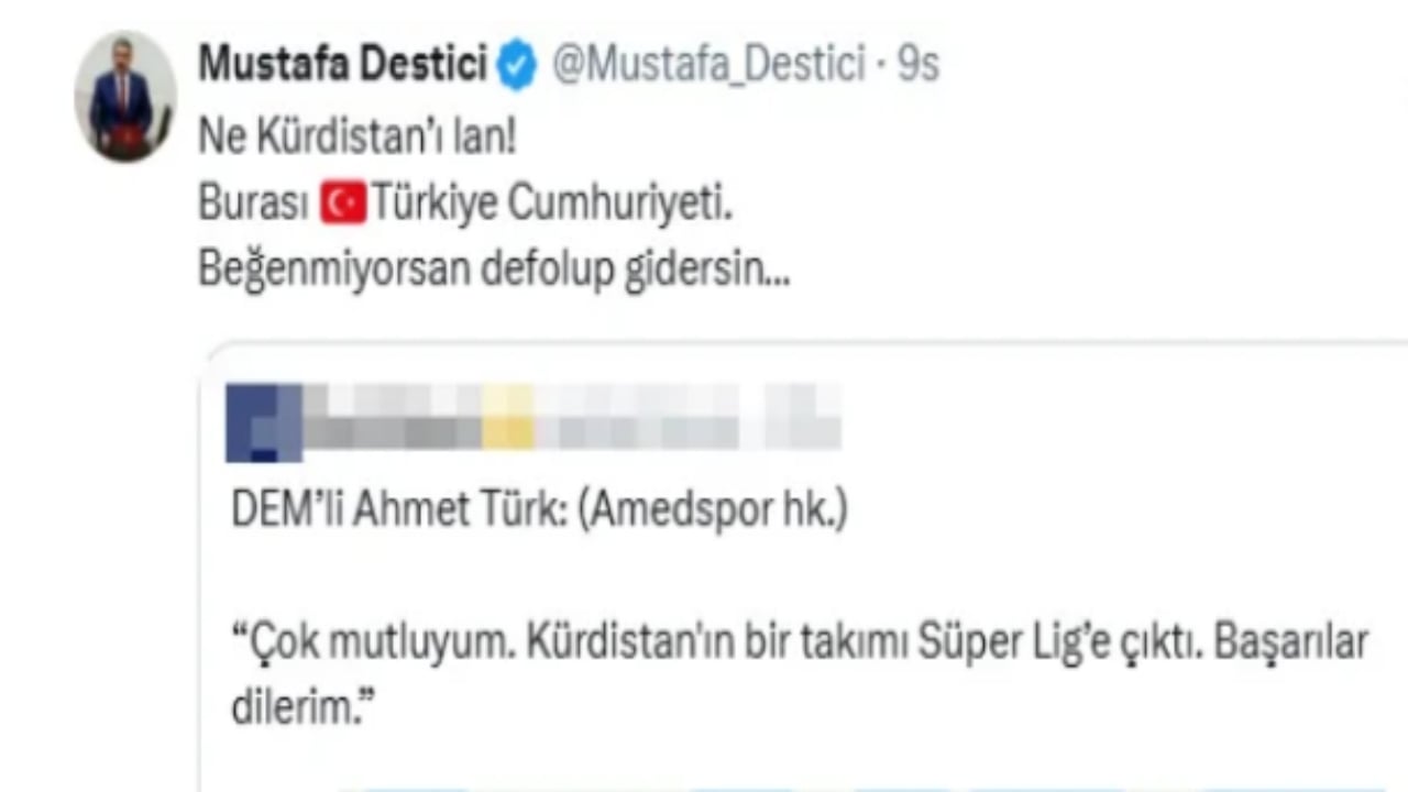 Foto - Ahmet Türk’ün Amedspor mesajına Destici’den çok ama çok sert tepki: Defolup gidersin