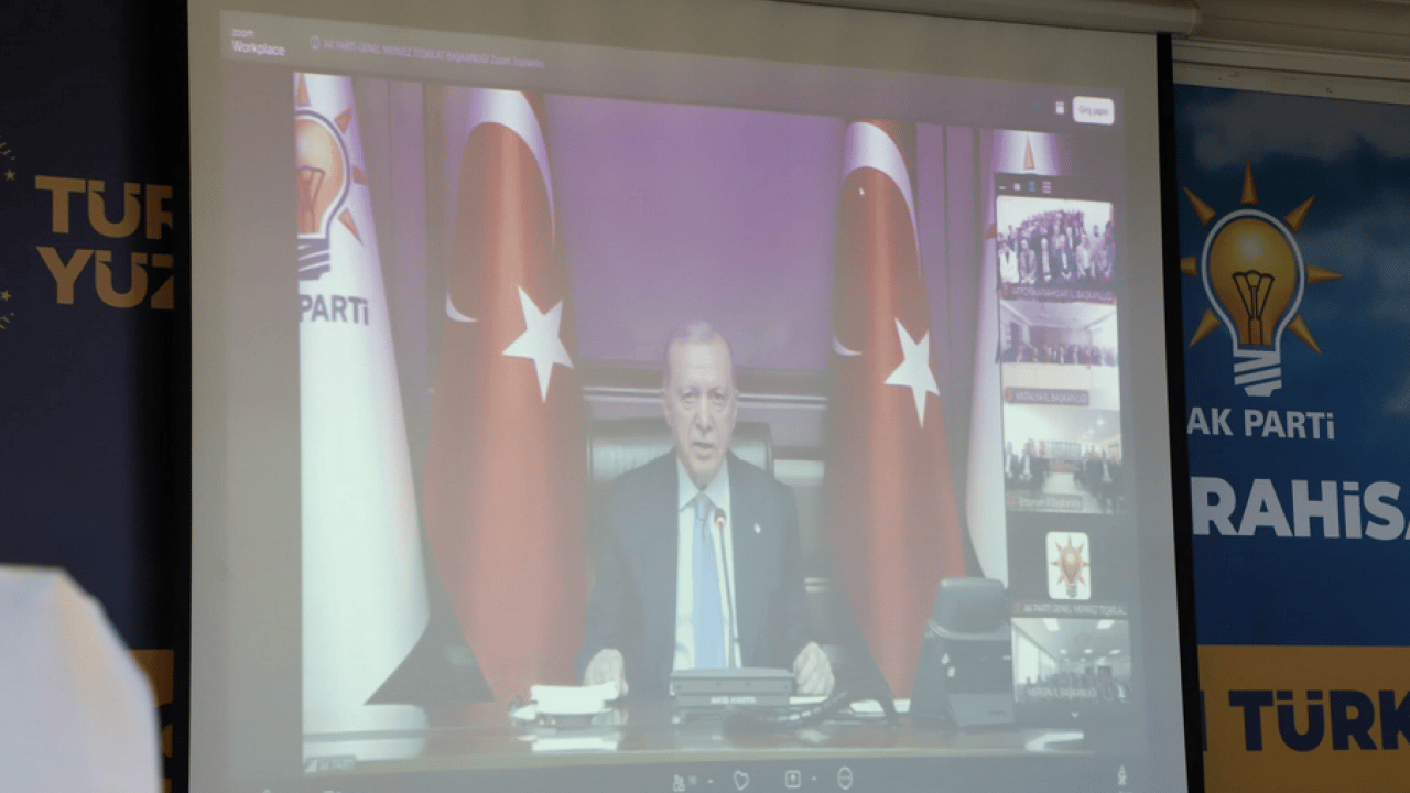 Foto - AK Parti Afyonkarahisar teşkilatı Cumhurbaşkanı Erdoğan ile VKS üzerinden bayramlaştı