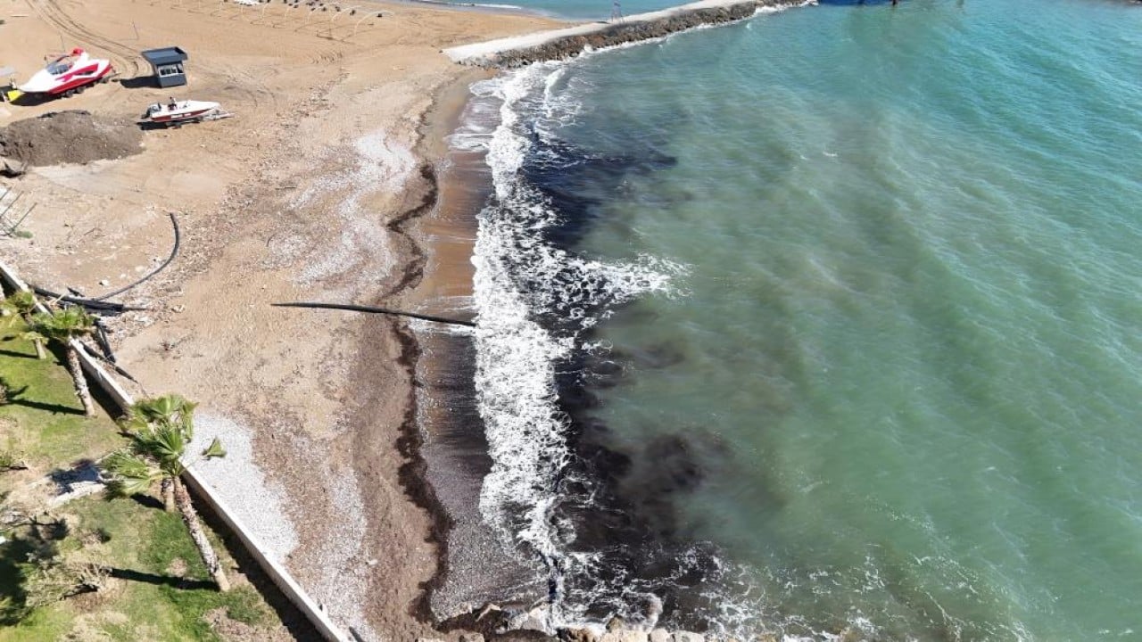 Alanya sahilinde denizdeki siyah tabaka korkuttu
