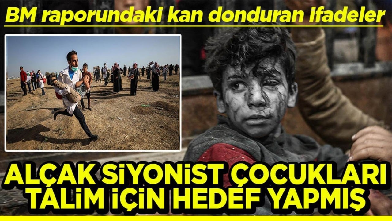 Alçak Siyonist çocukları talim için hedef yapmış