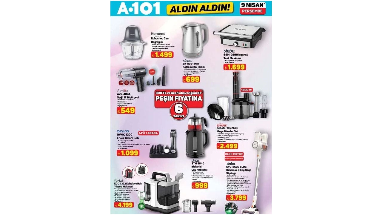 Foto - Aldın Aldın afişinde bu hafta neler var neler! A101’de 9 Nisan 2026 Perşembe günü indirim rüzgarı