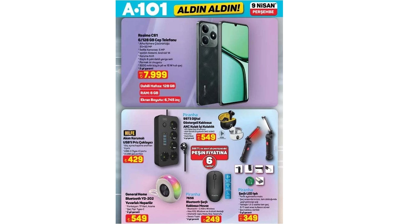 Foto - Aldın Aldın afişinde bu hafta neler var neler! A101’de 9 Nisan 2026 Perşembe günü indirim rüzgarı
