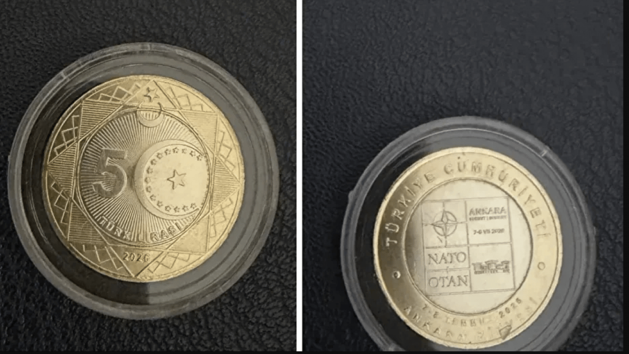 Foto - Ankara'daki tarihi zirve için özel adım: Darphane’den NATO logolu 5 lira basıldı