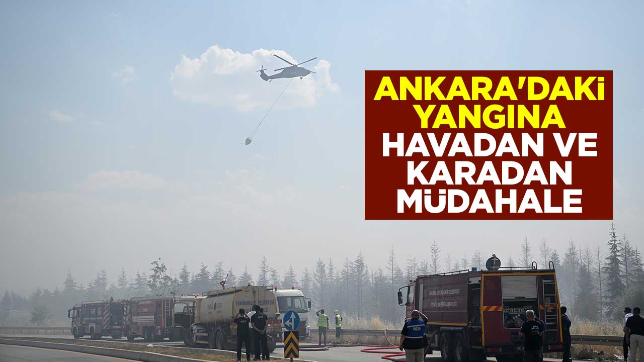Ankara'daki yangına havadan ve karadan müdahale