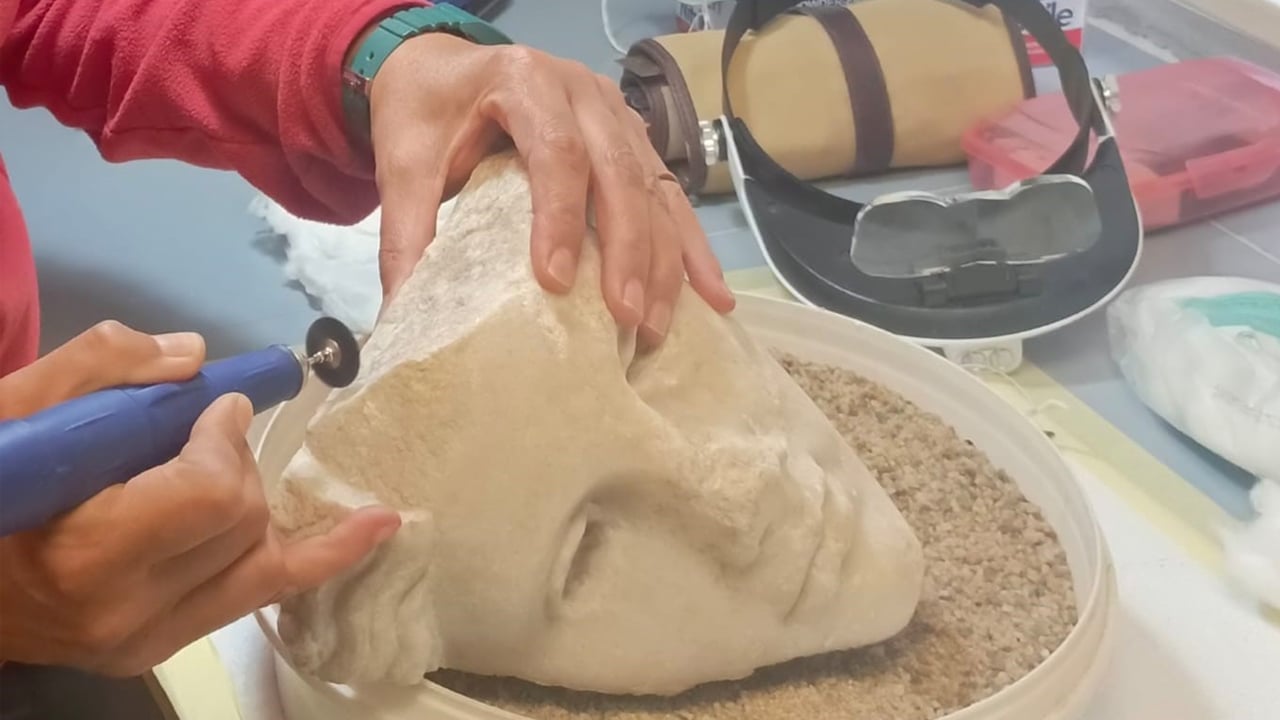 Foto - Antik kentte heyecanlandıran buluş: Tanrıça heykel başı gün yüzüne çıkarıldı