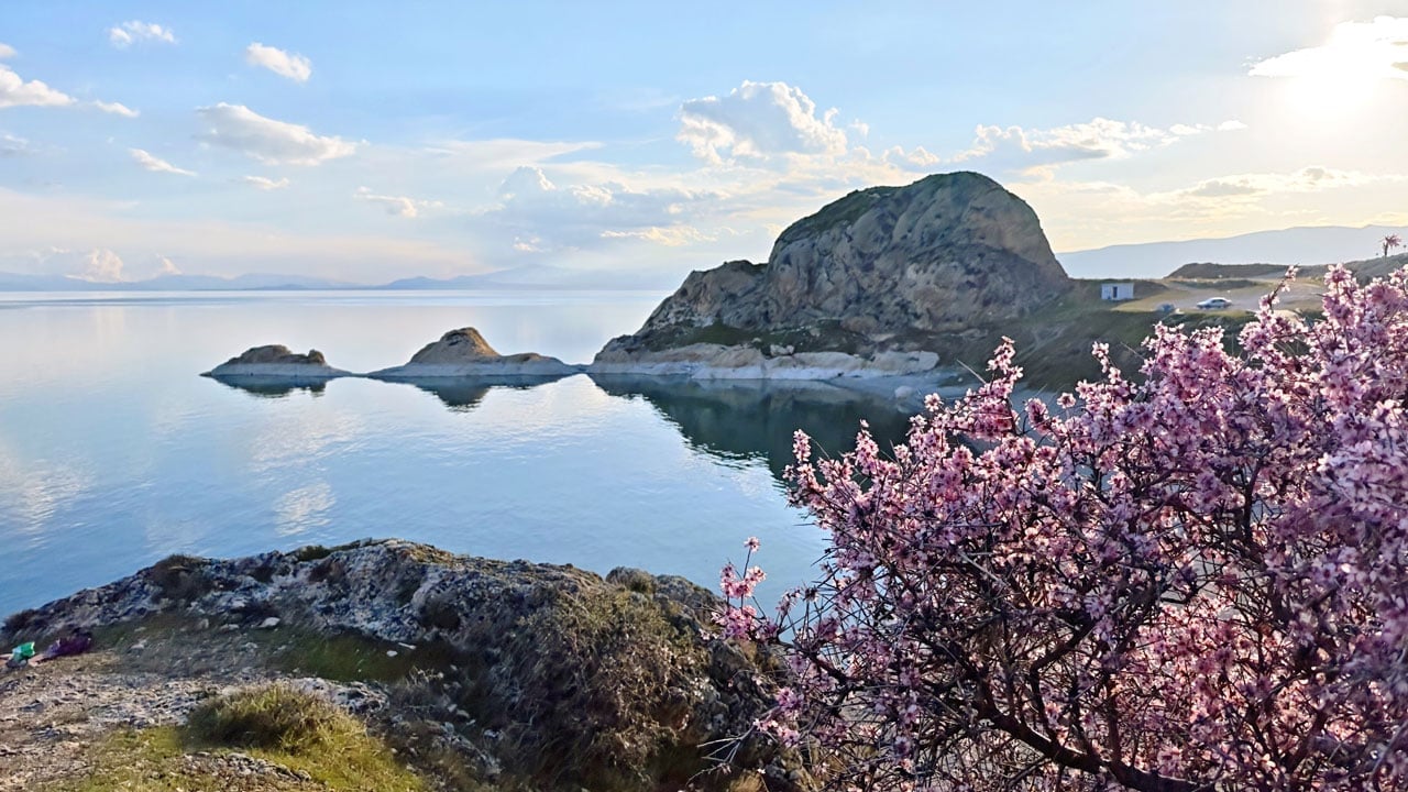 Foto - Badem ağaçları çiçek açtı! Van Gölü’nün mavisine bahar renkleri karıştı