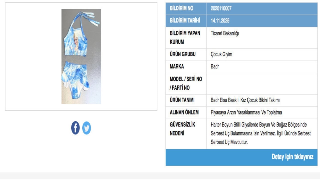 Foto - Bakanlık duyurdu: Güvensiz çıktı, iki çocuk giyim markasının satışı yasaklandı